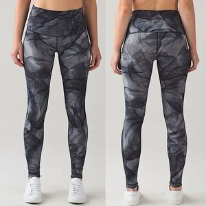 Lululemon Wunder Under Pant High Rise Leggings Midnight Tulle Multi Black Sz 6